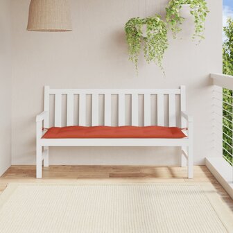 Tuinbankkussen 150x50x7 cm stof gem&ecirc;leerd rood 3