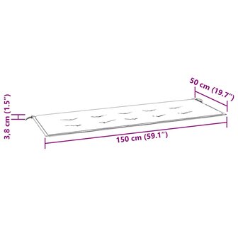 Tuinbankkussen 150x50x3 cm oxford stof cr&egrave;mekleurig 7
