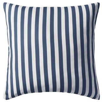 Buitenkussens 45x45 cm gestreept marineblauw 2 st 2