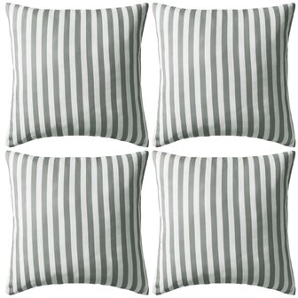 Buitenkussens 45x45 cm gestreept grijs 4 st 1