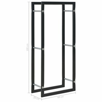 Haardhoutrek 44x20x100 cm staal zwart 6