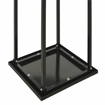 Haardhoutrek met basis 37x37x113 cm staal zwart 5