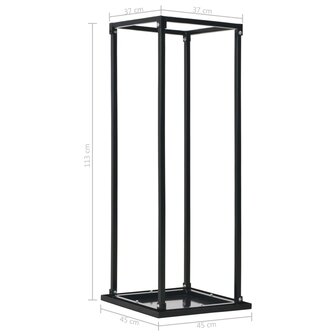 Haardhoutrek met basis 37x37x113 cm staal zwart 6