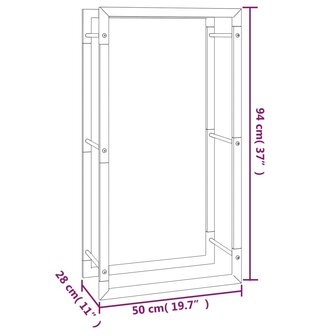Haardhoutrek 50x28x94 cm staal matzwart 6