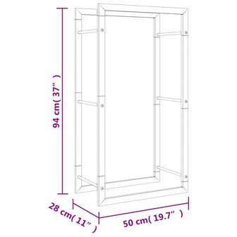 Haardhoutrek 50x28x94 cm roestvrij staal 7