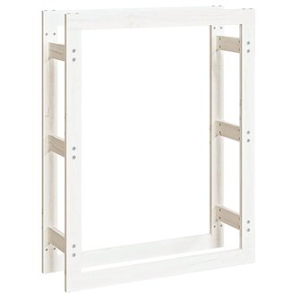 Haardhoutrek 80x25x100 cm massief grenenhout wit 2