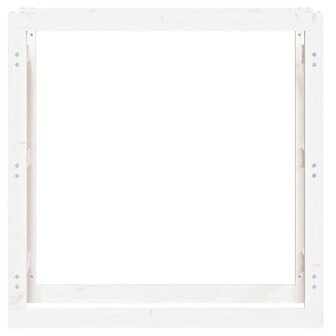 Haardhoutrek 100x25x100 cm massief grenenhout wit 5