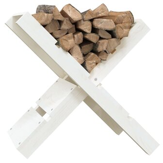 Houtblokhouder 47x39,5x48 cm massief grenenhout wit 4