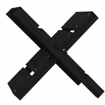 Houtblokhouder 47x39,5x48 cm massief grenenhout zwart 2