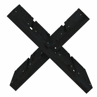 Houtblokhouder 47x39,5x48 cm massief grenenhout zwart 5