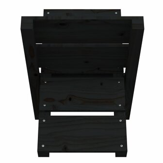 Houtblokhouder 47x39,5x48 cm massief grenenhout zwart 6