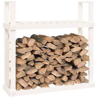 Haardhoutrek 110x35x108,5 cm massief grenenhout wit 4