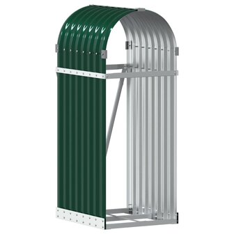 Haardhoutopslag 40x45x100 cm gegalvaniseerd staal groen 2