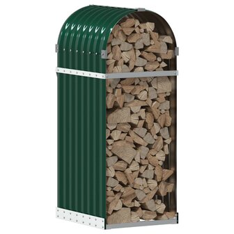 Haardhoutopslag 40x45x100 cm gegalvaniseerd staal groen 3