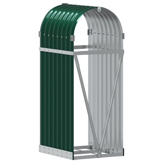 Haardhoutopslag 40x45x100 cm gegalvaniseerd staal groen 6