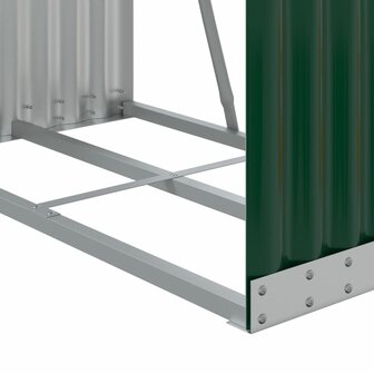 Haardhoutopslag 80x45x120 cm gegalvaniseerd staal groen 7