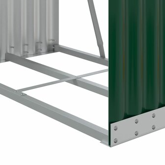 Haardhoutopslag 80x45x190 cm gegalvaniseerd staal groen 7