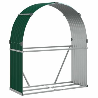 Haardhoutopslag 120x45x140 cm gegalvaniseerd staal groen 2