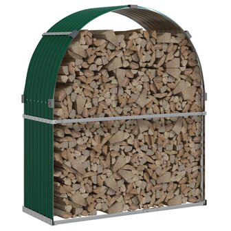 Haardhoutopslag 120x45x140 cm gegalvaniseerd staal groen 3