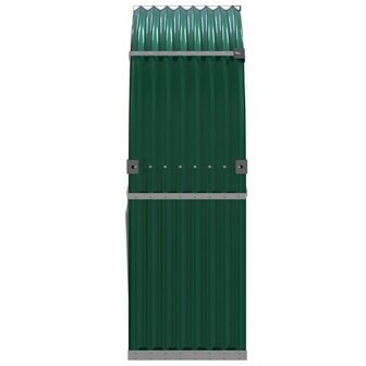 Haardhoutopslag 120x45x140 cm gegalvaniseerd staal groen 5