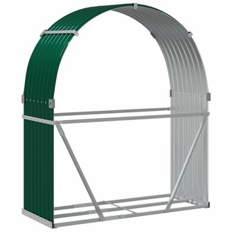 Haardhoutopslag 120x45x140 cm gegalvaniseerd staal groen 6