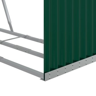 Haardhoutopslag 120x45x140 cm gegalvaniseerd staal groen 7