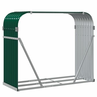 Haardhoutopslag 120x45x100 cm gegalvaniseerd staal groen 6