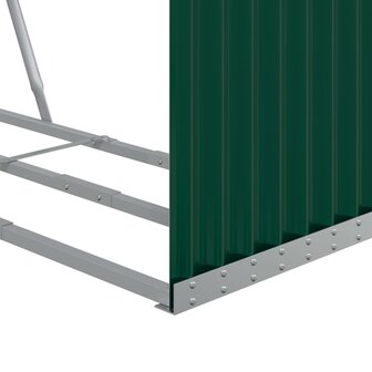 Haardhoutopslag 120x45x100 cm gegalvaniseerd staal groen 7