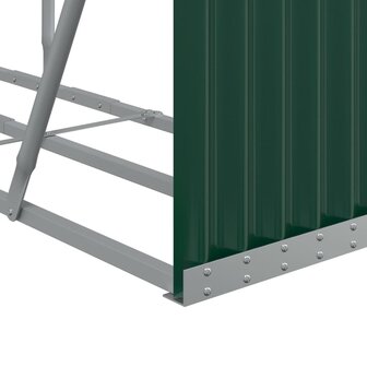 Haardhoutopslag 180x45x100 cm gegalvaniseerd staal groen 7