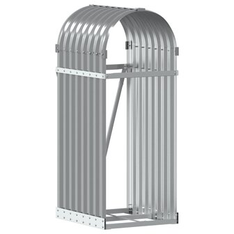 Haardhoutopslag 40x45x100 cm gegalvaniseerd staal lichtgrijs 2