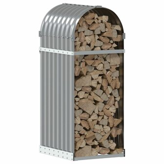 Haardhoutopslag 40x45x100 cm gegalvaniseerd staal lichtgrijs 3