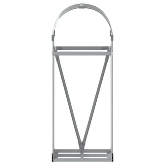 Haardhoutopslag 40x45x100 cm gegalvaniseerd staal lichtgrijs 4