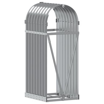Haardhoutopslag 40x45x100 cm gegalvaniseerd staal lichtgrijs 6