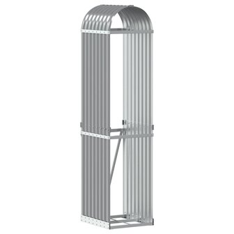 Haardhoutopslag 40x45x170 cm gegalvaniseerd staal lichtgrijs 2
