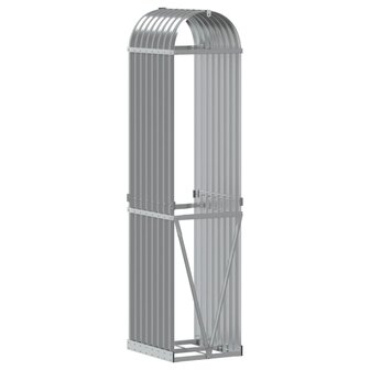 Haardhoutopslag 40x45x170 cm gegalvaniseerd staal lichtgrijs 6