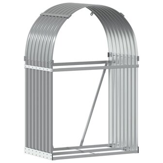Haardhoutopslag 80x45x120 cm gegalvaniseerd staal lichtgrijs 2