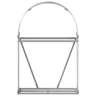 Haardhoutopslag 80x45x120 cm gegalvaniseerd staal lichtgrijs 4