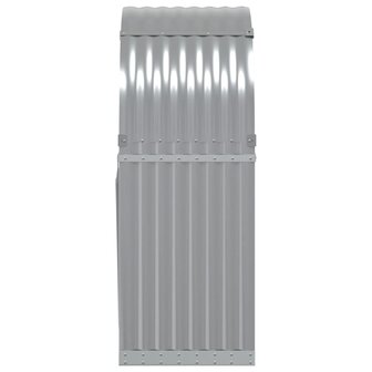 Haardhoutopslag 80x45x120 cm gegalvaniseerd staal lichtgrijs 5