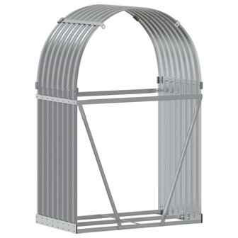 Haardhoutopslag 80x45x120 cm gegalvaniseerd staal lichtgrijs 6