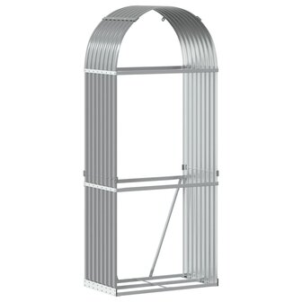 Haardhoutopslag 80x45x190 cm gegalvaniseerd staal lichtgrijs 2