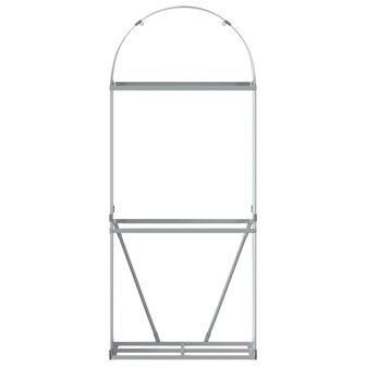 Haardhoutopslag 80x45x190 cm gegalvaniseerd staal lichtgrijs 4