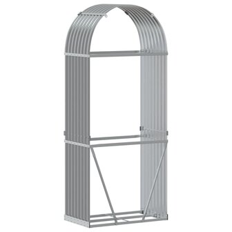 Haardhoutopslag 80x45x190 cm gegalvaniseerd staal lichtgrijs 6