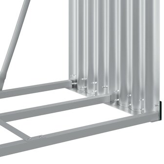 Haardhoutopslag 80x45x190 cm gegalvaniseerd staal lichtgrijs 8