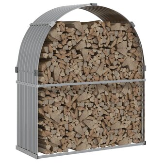 Haardhoutopslag 120x45x140 cm gegalvaniseerd staal lichtgrijs 3