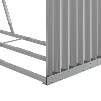 Haardhoutopslag 120x45x140 cm gegalvaniseerd staal lichtgrijs 8