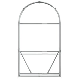Haardhoutopslag 120x45x210 cm gegalvaniseerd staal lichtgrijs 4