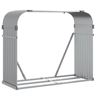 Haardhoutopslag 120x45x100 cm gegalvaniseerd staal lichtgrijs 2