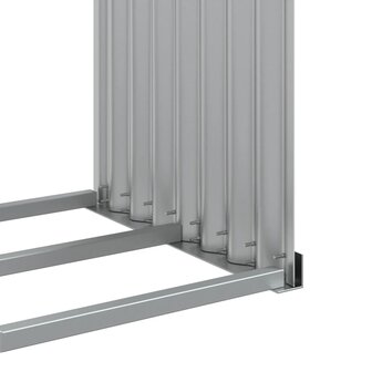 Haardhoutopslag 120x45x100 cm gegalvaniseerd staal lichtgrijs 7