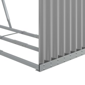 Haardhoutopslag 120x45x100 cm gegalvaniseerd staal lichtgrijs 8