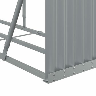 Haardhoutopslag 180x45x100 cm gegalvaniseerd staal lichtgrijs 7